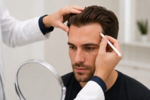 Hairline design consultation in clinic
